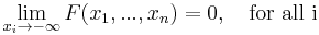 \lim_{x_{i}\rightarrow-\infty}F(x_{1},...,x_{n})=0,\quad \mbox{for all i}