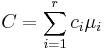 C = \sum_{i=1}^r c_i\mu_i