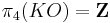 \pi_4(KO) = \mathbf Z