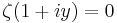 \zeta(1%2Biy)=0