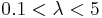 0.1 < \lambda < 5