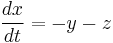 \frac{dx}{dt} = -y - z