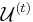 \mathcal U^{(t)}