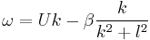  \omega = Uk - \beta \frac {k}{k^2%2Bl^2}