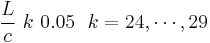 \frac{L}{c}\ k\ 0.05\ \ k=24,\cdots ,29