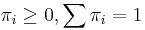 \pi_{i} \ge 0,\sum \pi_i = 1