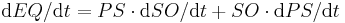 \operatorname{d}EQ / \operatorname{d}t = PS \cdot \operatorname{d}SO / \operatorname{d}t %2B SO \cdot \operatorname{d}PS / \operatorname{d}t