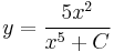 y = \frac{5x^2}{x^5 %2B C}