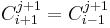  C_{i %2B 1}^{j%2B1} = C_{i - 1}^{j%2B1} \, 