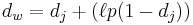 d_w = d_j %2B (\ell p (1 - d_j))