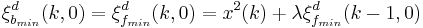 \xi^d_{b_{min}}(k,0) = \xi^d_{f_{min}}(k,0) = x^2(k) %2B \lambda\xi^d_{f_{min}}(k-1,0)\,\!