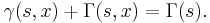  \gamma(s,x) %2B \Gamma(s,x) = \Gamma(s).