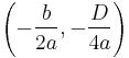 \left (-\frac{b}{2a},-\frac{D}{4a}\right )