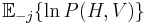 \mathbb{E}_{-j}\{\ln P(H,V)\}