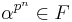 \alpha^{p^n}\in F