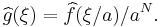 \widehat{g}(\xi) = \widehat{f}(\xi/a)/a^N.