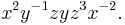 x^2 y^{-1} z y z^3 x^{-2}. \,