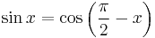  \sin x = \cos\left(\frac{\pi} {2} - x \right) 