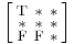 \Bigl[\begin{smallmatrix}
\mathrm{T}&\mathrm{*}&\mathrm{*}\\
\mathrm{*}&\mathrm{*}&\mathrm{*}\\
\mathrm{F}&\mathrm{F}&\mathrm{*}
\end{smallmatrix}\Bigr]