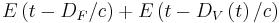 E\left(t-D_F/c\right) %2B E\left(t-D_V\left(t\right)/c\right)