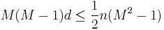  M(M-1) d \leq \frac{1}{2} n (M^2-1)