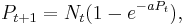 P_{t%2B1} = N_t(1-e^{-aP_t}), \,