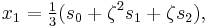 x_1 = \tfrac13(s_0 %2B \zeta^2 s_1 %2B \zeta s_2),\,