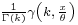 \scriptstyle \frac{1}{\Gamma(k)} \gamma\left(k,\, \frac{x}{\theta}\right)\!