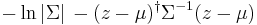 - \ln |\Sigma|\, -(z-\mu)^\dagger\Sigma^{-1}(z-\mu)