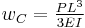 w_C = \tfrac{PL^3}{3EI}