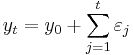  y_{t} = y_{0} %2B \sum_{j=1}^t \varepsilon_{j}