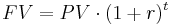 FV = PV \cdot (1%2Br)^t