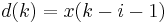 d(k) = x(k-i-1)\,\!