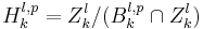 H_k^{l,p}=Z_k^l/(B_k^{l,p}\cap Z_k^l)