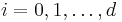 i=0,1,\dots,d