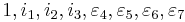 1, i_1, i_2, i_3, \varepsilon{}_4 , \varepsilon{}_5, \varepsilon{}_6 , \varepsilon{}_7 