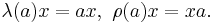  \lambda(a)x=ax,\, \, \rho(a)x=xa.