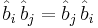 \hat{b}_i \, \hat{b}_j = \hat{b}_j \, \hat{b}_i 