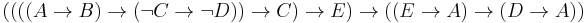 ((((A\to B)\to(\neg C\to\neg D))\to C)\to E)\to((E\to A)\to(D\to A))