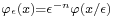 \scriptstyle\varphi_\epsilon(x)=\epsilon^{-n}\varphi(x/\epsilon)