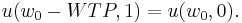 u(w_0 - WTP , 1) = u(w_0 , 0).