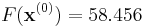  F(\mathbf{x}^{(0)})=58.456 