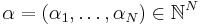 \alpha = (\alpha_1,\dots,\alpha_N) \in \mathbb{N}^N