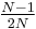 \textstyle \frac{N-1}{2N}