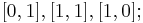 [0,1], [1,1], [1,0];