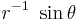  r^{-1}~\sin\theta \,