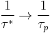 \frac{1}{\tau^*}\rightarrow \frac{1}{\tau_p}