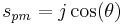 s_{pm}=j\cos(\theta)\,