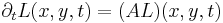 \partial_t L(x, y, t) =  (A L)(x, y, t)