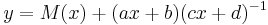 y=M(x)%2B(ax%2Bb)(cx%2Bd)^{-1}